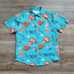 Tropical Bros Natalie's Island Juice Hawaiian Button Up Shirt Mens Medium